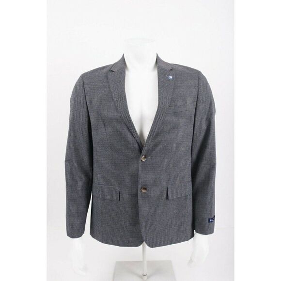 Ben Sherman Mens Suit Jacket Blazer Sport Coat Sz 42 Short Gray Blue Checked NWT - Picture 1 of 6